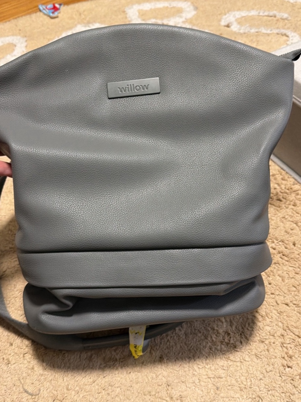 Willow Gray Pebbled Leather Backpack